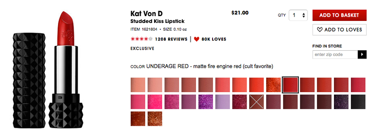 Illustration for article titled Sephora Taking Heat for Selling Lipstick in the Shade 'Underage Red'